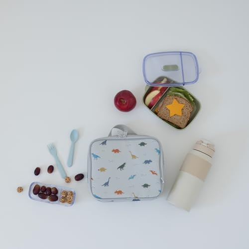 Tiny Twinkle Insulated Lunch Box for Girls and Boys | Durable and Reusable for School & Travel | Ages 3 and Up | Waterproof and Easy to Clean | PFAs and BPA Free（Dinosaur）