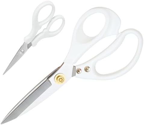 All Purpose Kitchen Scissors, Kitchen Shears Heavy Duty - Dishwasher Safe Food Scissors- Multipurpose Cooking Shears for Meat Poultry Food, Herbs, and Fish, Comfort Grip Handles, White