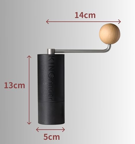 KINGrinder P0 Lightweight Manual Coffee Grinder, ABS Body, Stainless Burr