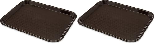 Carlisle FoodService Products Café Standard Cafeteria/Fast Food Tray, 11" x 14", Dark Brown (Pack of 2)