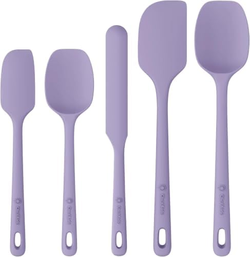 ChefAide 5 Pieces Silicone Spatulas Set, Heat Resistant Rubber Spatula