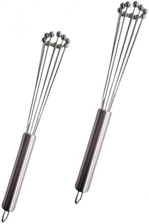 2 PCS 10.23inch Stainless Steel Ball Whisks,Durable Manual Egg Beater, Dishwashable Kitchen Whisk,Cream whisk, kitchen baking tool