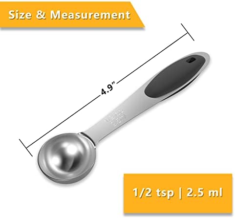 2PCS 1/2Tsp(2.5ml) Measuring Spoon, Stainless Steel Measure Scoop