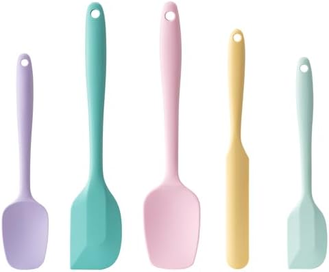 Silicone Spatula Set,5 Piece Food Grade Rubber Spatulas,Multicolor 3
