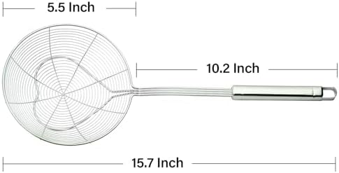 Eisinly Strainer Skimmer Spoon for Cooking Frying Stainless Steel 5.5 Inch