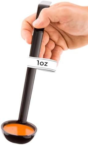 Restaurantware-1 Ounce Serving Ladle, 1 Hook Handle Portion Ladle - Dishwasher-Safe, Reusable, Black Plastic Gravy Ladle, For Stirring, Pouring, And Serving,