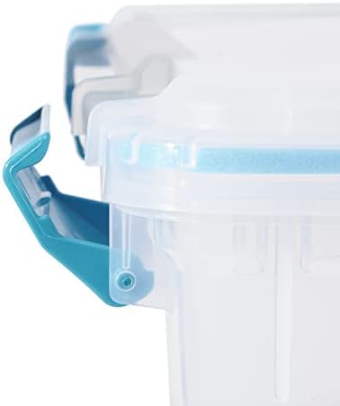 Sterilite 54 Qt Gasket Box, Stackable Storage Bin with Latching Lid and Tight Seal, Plastic Container to Organize Basement, Clear Base and Lid, 1-Pack