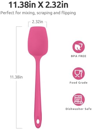 U-Taste Silicone Spoon Spatula, 600°F High Temp Spoonula, 11.38", Rosy Pink