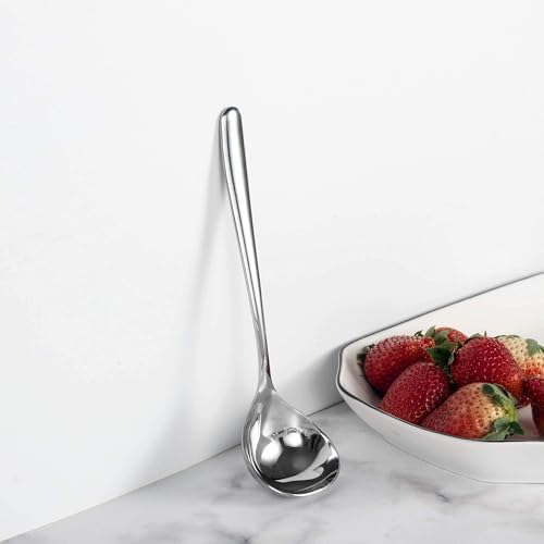 IMEEA 8-Inch Gravy Ladle SUS304 Stainless Steel Serving Ladle, Set of 2