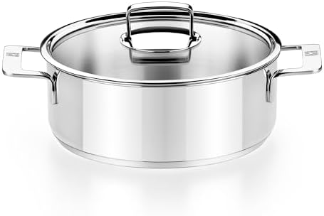 BRA COOKWARE Signature Stainless Steel Stock Pot w/Lid | 8 Inches 2.4 Qt