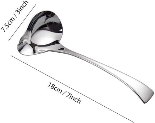 IMEEA 2-Piece Small Ladle Set, 7" Drizzle Spoon with Pour Spout 7.6" Serving Ladle, 18/10 Stainless Steel for Gravy, Sauces & Dressing