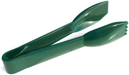 New Star Foodservice 35599 Utility Tong, High Heat Plastic, Straight Edge, 6 Inch, Set of 12, Green