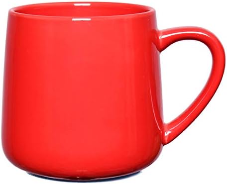 Bosmarlin Glossy Ceramic Coffee Mug, Tea Cup for Office and Home, 18 oz, Suitable for Dishwasher and Microwave(Red, 1)