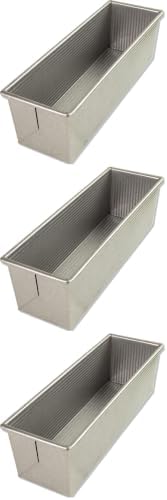 USA Pan Bakeware Pullman Loaf Pan, Large, Silver (Pack of 3)