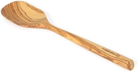 Calphalon Edge Cooking Spoon, 13-Inch Italian Olive Wood Kitchen Spoon, Wooden Stirring Spoon for Mixing, Serving & Nonstick Cookware, Heat-Resistant Durable Design