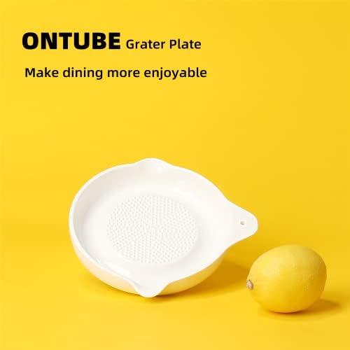 ONTUBE Ceramic Grater Plate for Ginger, Garlic, Onion (5.5" x 1 Pieces)