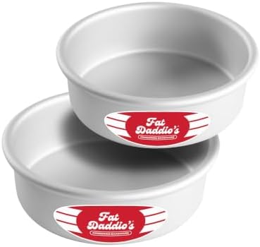 Fat Daddio's Anodized Aluminum Round Cake Pans, 2 Piece Set, 6 x 2 Inch