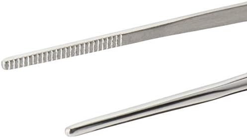Mercer Culinary 18-8 Stainless Steel Chef Plating Tongs, Offset Tip, 6-1/2 Inch