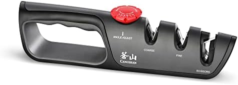 Cangshan 1026108 3-Stage Adjustable 14-24 Degree Professional Knife + Scissor Sharpener Black