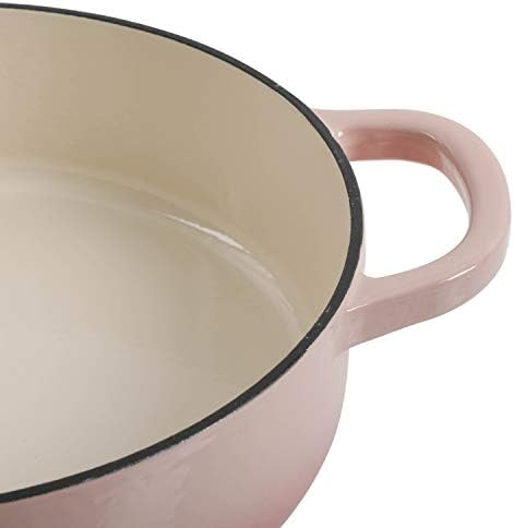 Crock-Pot Artisan 5-Quart Blush Enameled Cast Iron Braiser with Lid – Durable Slow Cooker and Oven Safe Cookware