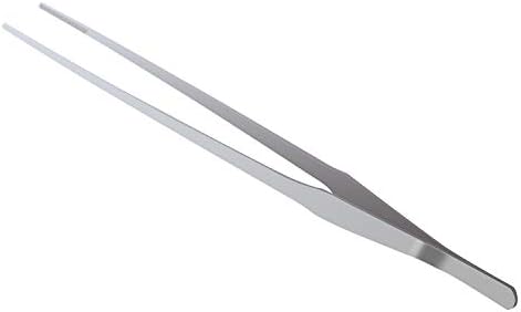 OIIKI Stainless Steel Polished Extra-Long 15 inch Tongs Tweezers, Silver