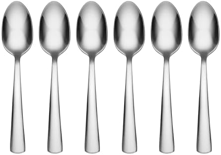 Oneida Nocha Everyday Flatware Cocktail Spoons, Set of 6 18/0 Stainless Steel, Silverware Set