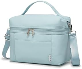 NOL Insulated Lunch Bags for Women Cooler Bag Lightweight Nylon Waterproof Lunch Box for Work Small Light Blue 4L