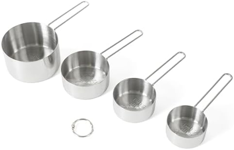 Martha Stewart Richburn 4-Piece Stainless Steel Measuring Cups Set – Durable and Accurate Kitchen Measuring Tools for Baking and Cooking (Pack of 4)