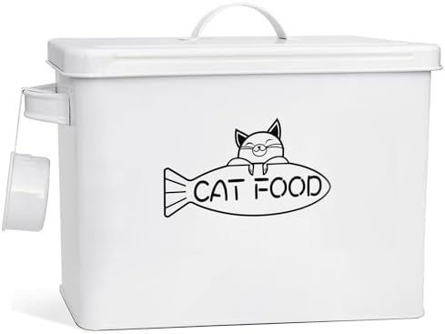 Vumdua Large Dog and Cat Food Storage Container, Farmhouse Pet Food Storage Containers with Lid and Dry Food Scoop, Durable Airtight Cat Container 12-13 lbs Capacity, Great Gift for Pet Owners