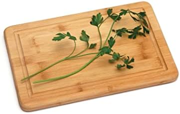 Lipper International Bamboo Wood Kitchen Cutting and Serving Board with Non-Slip Cork Backing, Small, 11-3/4" x 7-3/4" x 5/8"