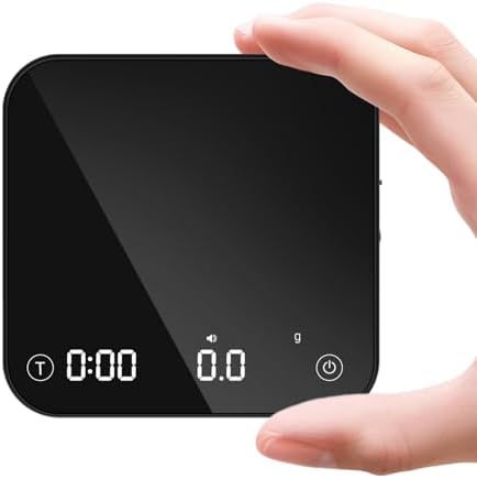 Mini Coffee Scale with Timer Automatic, 0.1g/2000g Rechargeable Precision Espresso Scale