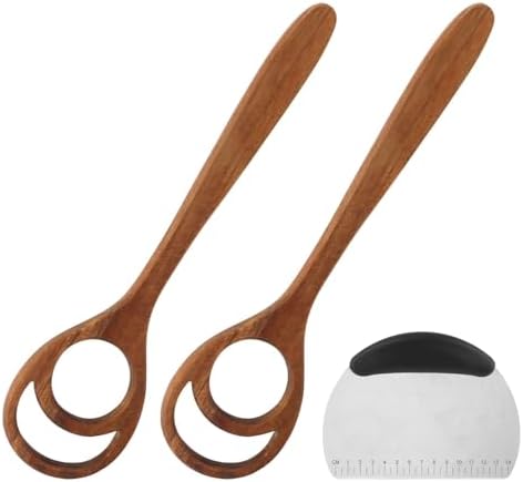 2 Pack Wooden Danish Dough Whisk, 13 Inch Handcrafted Dutch Bread Whisk