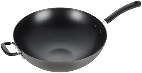 T-Fal Ultimate Hard Anodized Nonstick Wok 14 Inch, Oven Broiler Safe 350F, Non Stick Stir-Fry Pan, Cookware, Pots and Pans, Kitchen, Versatile Deep Frying, Sauté, Braise, Stew, Dishwasher Safe, Onyx