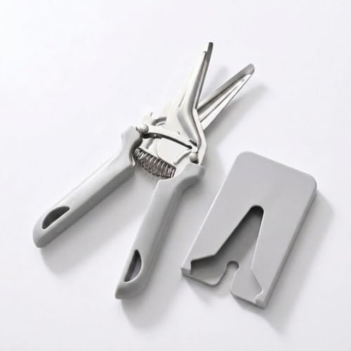 Heavy Duty Poultry Bone Shears,Spring Loaded Kitchen Shears,Stainless Steel丨Safety Lock丨Dishwasher Safe, All Purpose Kitchen Scissors for Chicken, Meat Cutting, Turkey ，Grey