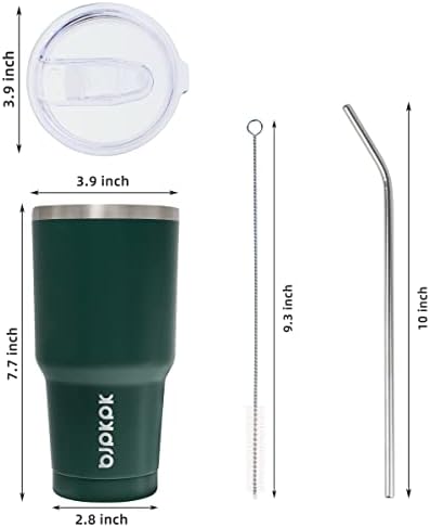 BJPKPK 30 oz Tumbler with Lid and Straw, Insulated Stainless Steel Cup