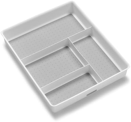madesmart Classic 4 Compartment Drawer Organizer, White