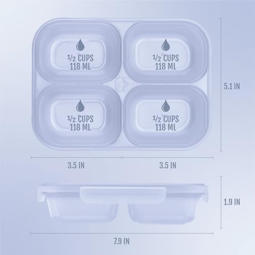 Ello Snap & Nest 10-Piece 2 Cup Plastic Divided Snack Pack Set, Reusable Food Containers for Healthy Eating, Freezer, Dishwasher Safe, Seafoam
