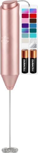 Zulay Kitchen Powerful Milk Frother AA Batteries Included – Ultra Fast Handheld Drink Mixer with Stainless Steel Whisk Stirrer for Coffee, Protein, Matcha & More, Frother Wand Electric Frothmate