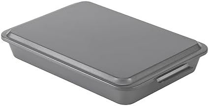 GoodCook Everyday Baking Pan with Metal Lid Nonstick Warp-Resistant Heavy-Gauge Steel Construction Even-Heating Oblong Cake Pan with Solid Oven-Safe Cover, Gray, 9 x 13 inches (Pack of 8)
