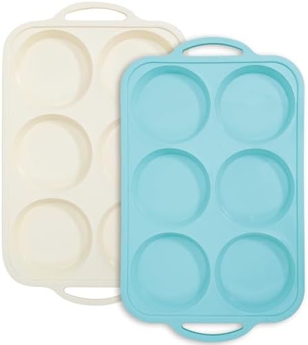 Nonstick Silicone Muffin Top Pan: 4 Inch Jumbo Silicone Egg Molds Frame