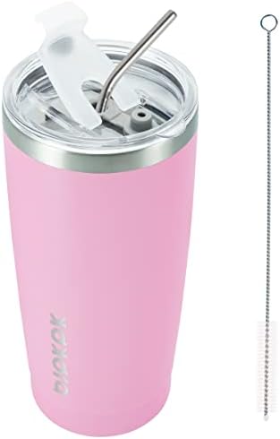 BJPKPK 20oz Coffee Tumbler with Lid & Straw, Insulated Stainless Steel Mug