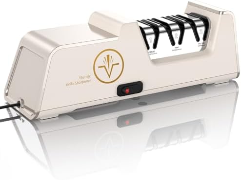VIDOME Electric Knife Sharpener, Champagne Gold & White