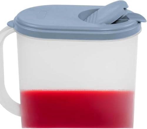 2-Pack Water Pitcher with Lid & Pivot Top Spout 1 Gallon Pitcher - Gray