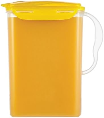 LocknLock Aqua Fridge Door Water Jug | Clear Pitcher | BPA Free Plastic Pitcher with Lid | 3 Quart Pitcher with Lid for Water, Juice, Tea & More Beverages, Yellow