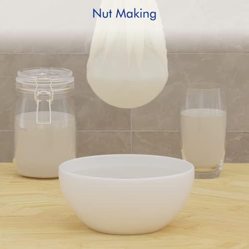 3 PCS Reusable Cheesecloth Bag & Nut Milk Bags, Grade 100, 14x14 Inch Hemmed Cheese Cloth for Straining Craft, 100% Cotton Unbleached Cloth Strainer for Cooking, Baking, Juicing, Cheese Making