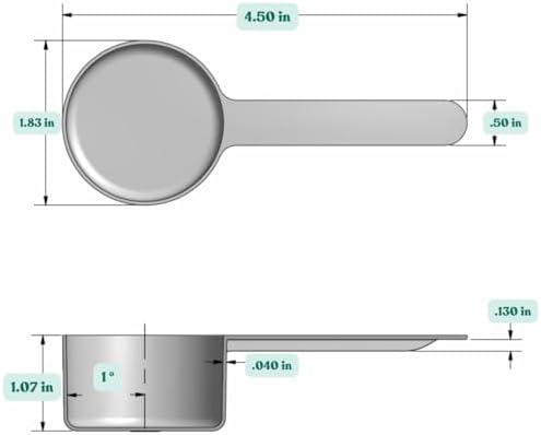 8 Teaspoon (39 mL | 1.32 Oz.) Long Handle Plastic Measuring Scoop for Coffee, Protein Powder, Pet Food, Spices, Grains, Dry Goods – Food-Grade BPA-Free (Pack of 1)