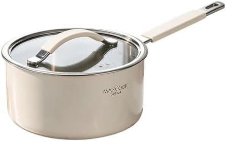 2.0 Quart Tri-Ply Stainless Steel Sauce Pan, Heat Fast Evenly, Detachable Silicone Cover, Cooking Pot for All Cooktops