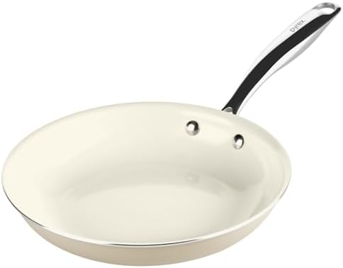 Pyrex 10-Inch Fry Pan Ceramic Cookware with Stainless Steel Handles
