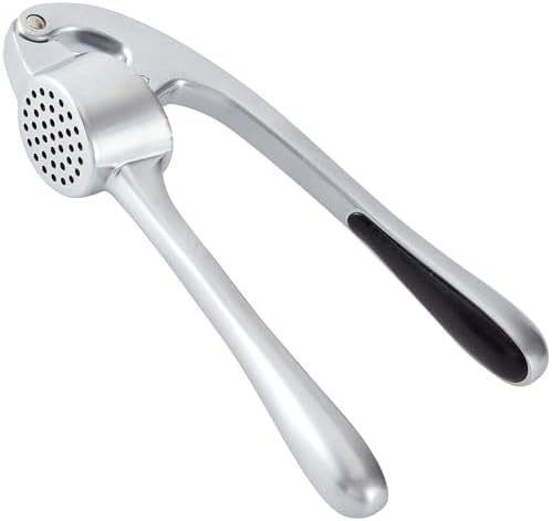 HiramWare Garlic Press, Premium Rust Proof Kitchen Garlic Mincer Crusher Squeezer with Ergonomic handle, Ginger Crusher with Good Grip, Easy to Clean, Dishwasher Safe