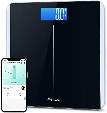 Etekcity Smart Digital Bathroom Scale for Body Weight and BMI, Black